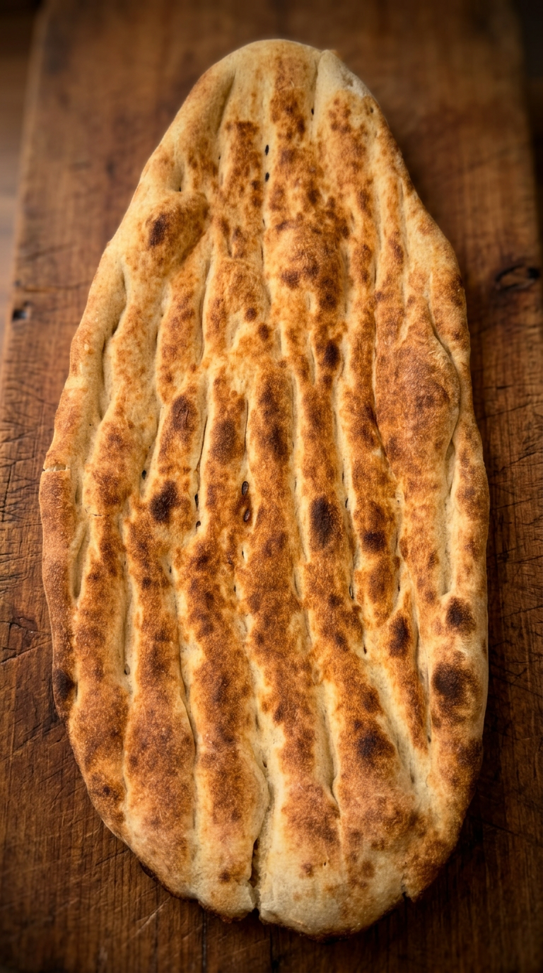 Stack of fresh Afghan tandoori naan